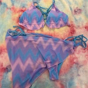 Purple and Blue Bikini Set